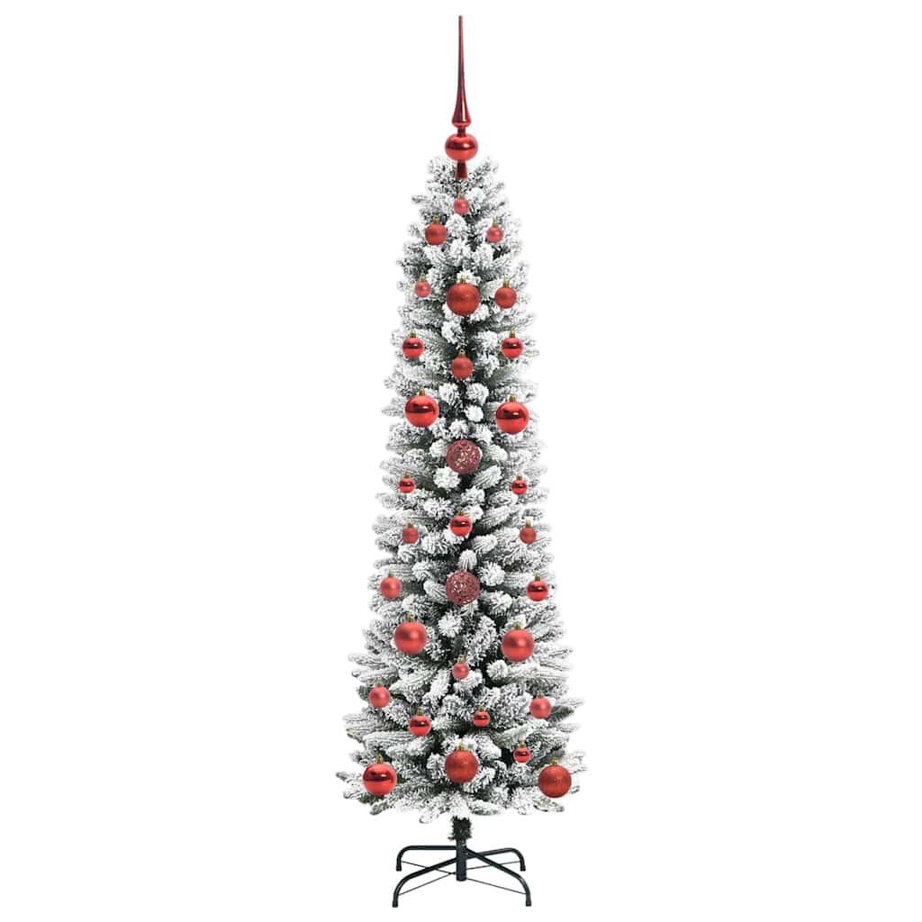 Konstgjord julgran Vit 120 cm PVC och Metall och Plast