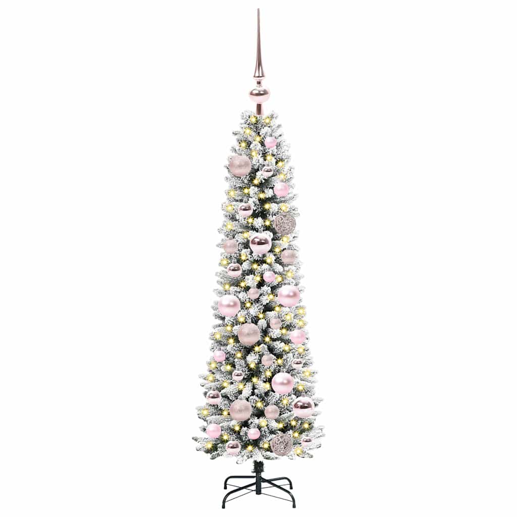 Konstgjord julgran Vit 120 cm PVC och Metall och Plast