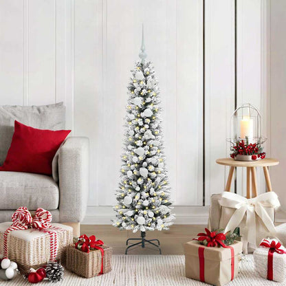 Konstgjord julgran Vit 120 cm PVC och Metall och Plast