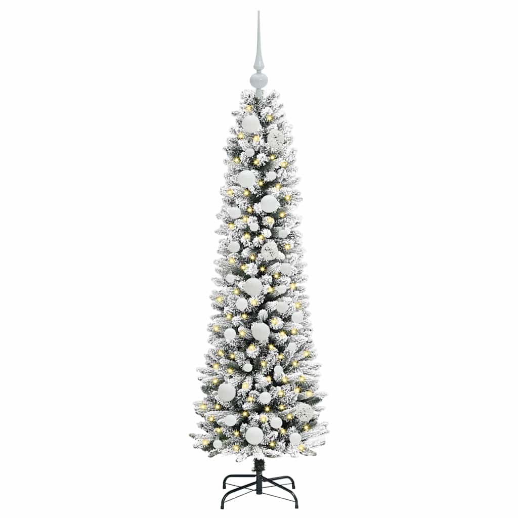 Konstgjord julgran Vit 120 cm PVC och Metall och Plast