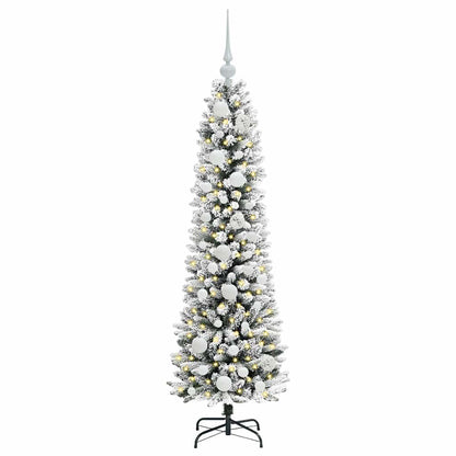 Konstgjord julgran Vit 120 cm PVC och Metall och Plast
