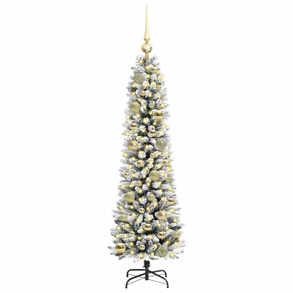 Konstgjord julgran Vit 120 cm PVC och Metall och Plast