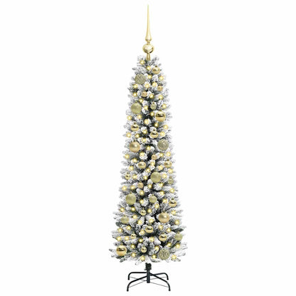 Konstgjord julgran Vit 120 cm PVC och Metall och Plast