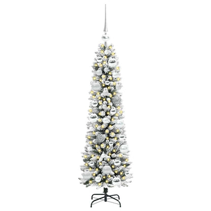 Konstgjord julgran Vit 120 cm PVC och Metall och Plast