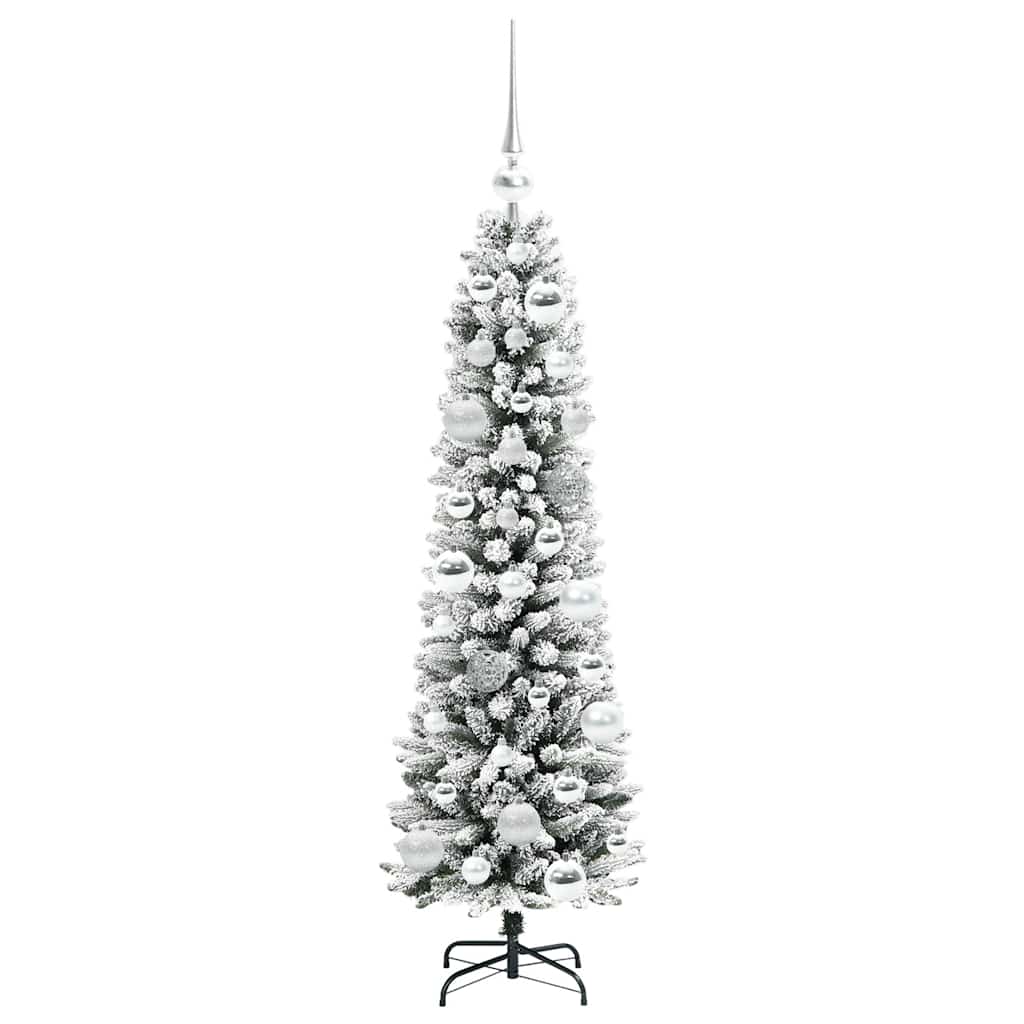 Konstgjord julgran Vit 120 cm PVC och Metall och Plast