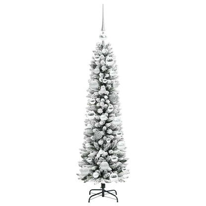Konstgjord julgran Vit 120 cm PVC och Metall och Plast