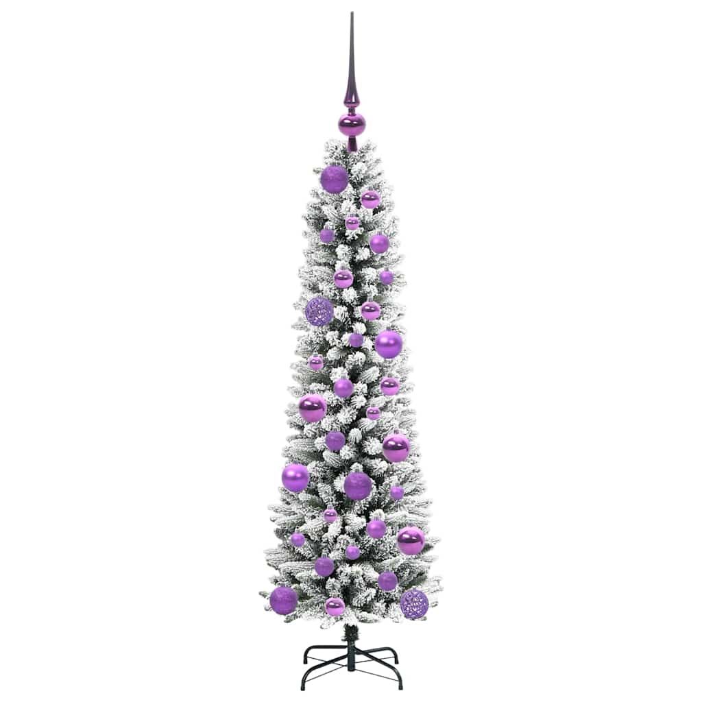 Konstgjord julgran Vit 120 cm PVC och Metall och Plast
