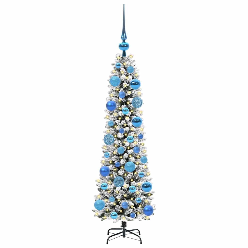 Konstgjord julgran Vit 120 cm PVC och Metall och Plast