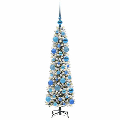 Konstgjord julgran Vit 120 cm PVC och Metall och Plast