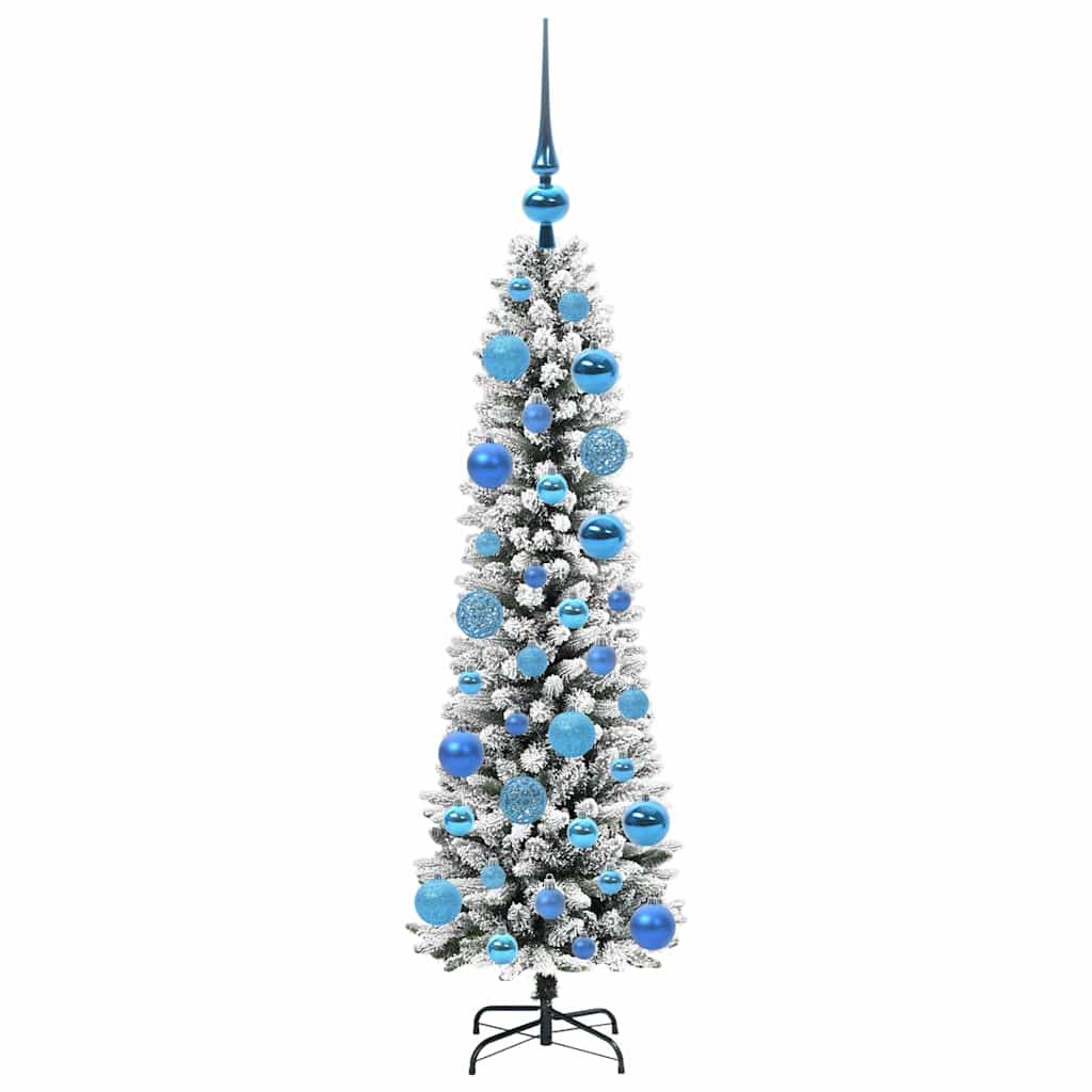 Konstgjord julgran Vit 120 cm PVC och Metall och Plast
