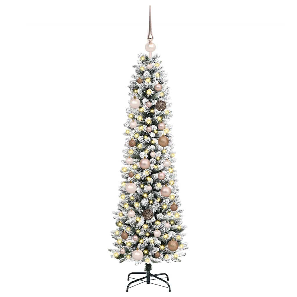 Konstgjord julgran Vit 150 cm PVC och Metall och Plast