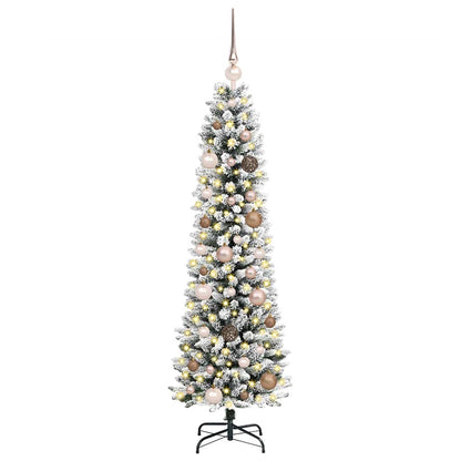 Konstgjord julgran Vit 150 cm PVC och Metall och Plast