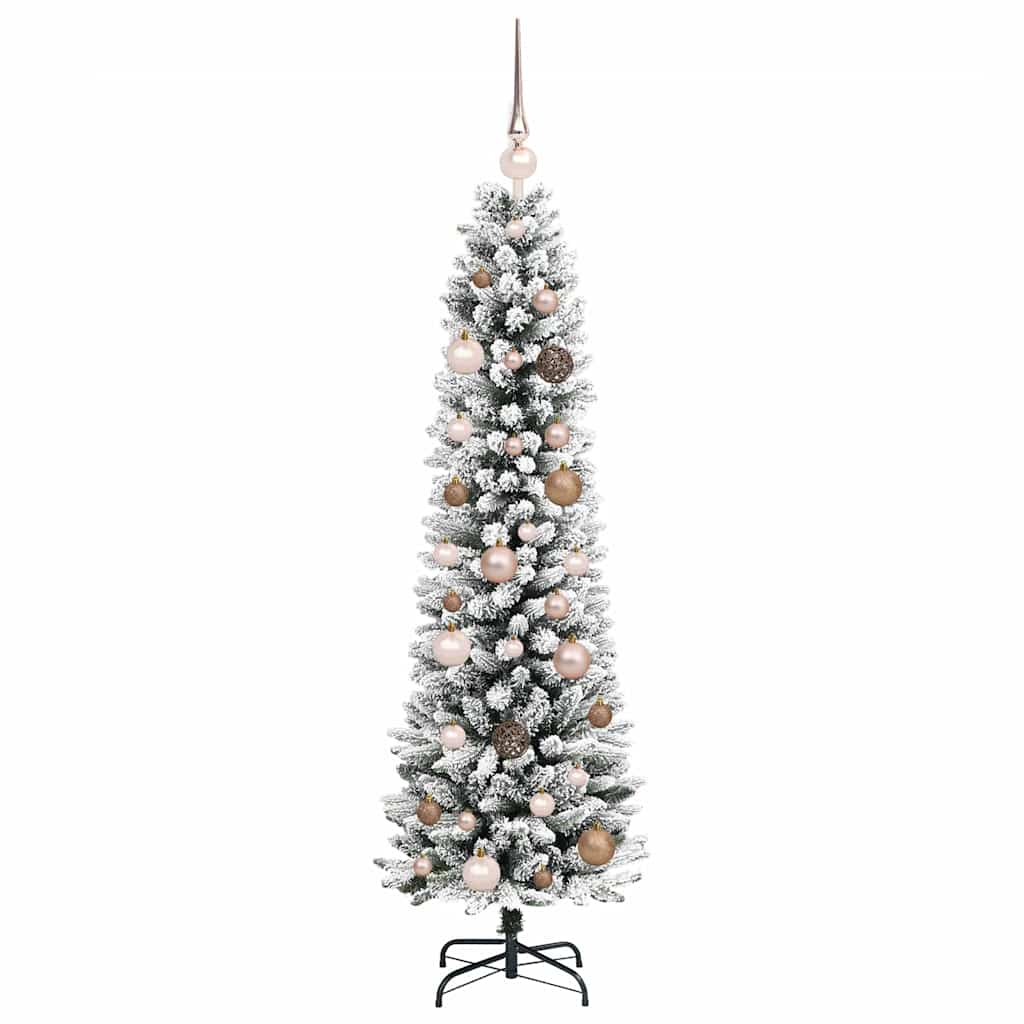 Konstgjord julgran Vit 150 cm PVC och Metall och Plast