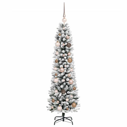 Konstgjord julgran Vit 150 cm PVC och Metall och Plast
