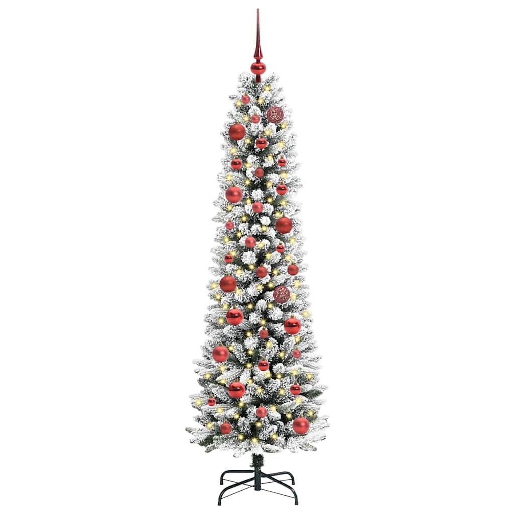 Konstgjord julgran Vit 150 cm PVC och Metall och Plast