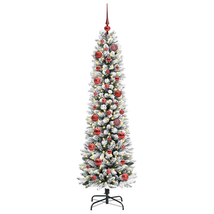 Konstgjord julgran Vit 150 cm PVC och Metall och Plast