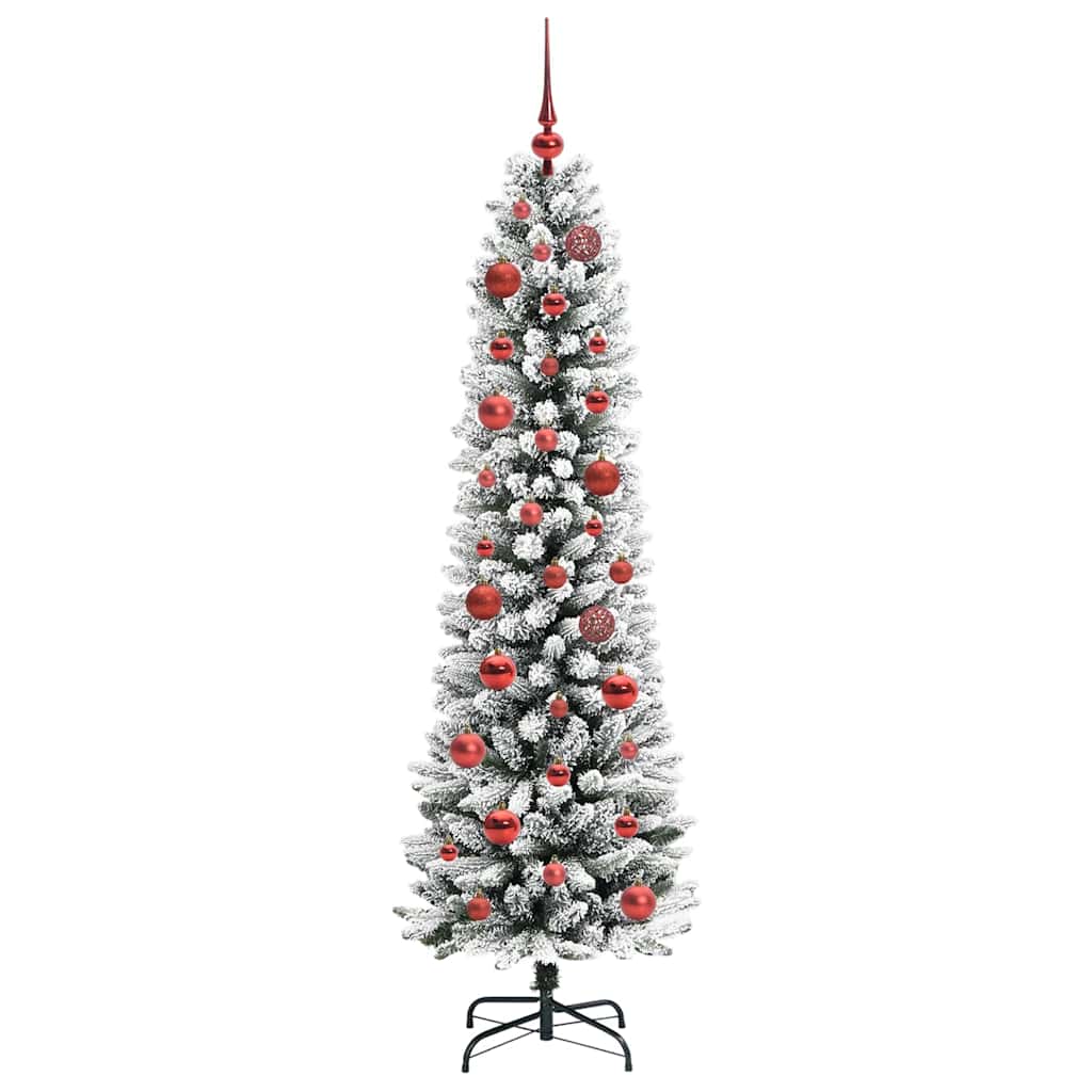 Konstgjord julgran Vit 150 cm PVC och Metall och Plast