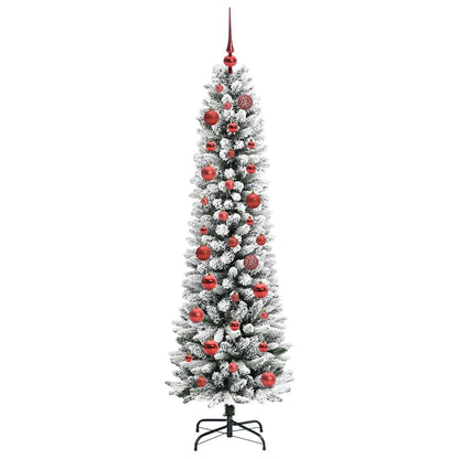 Konstgjord julgran Vit 150 cm PVC och Metall och Plast