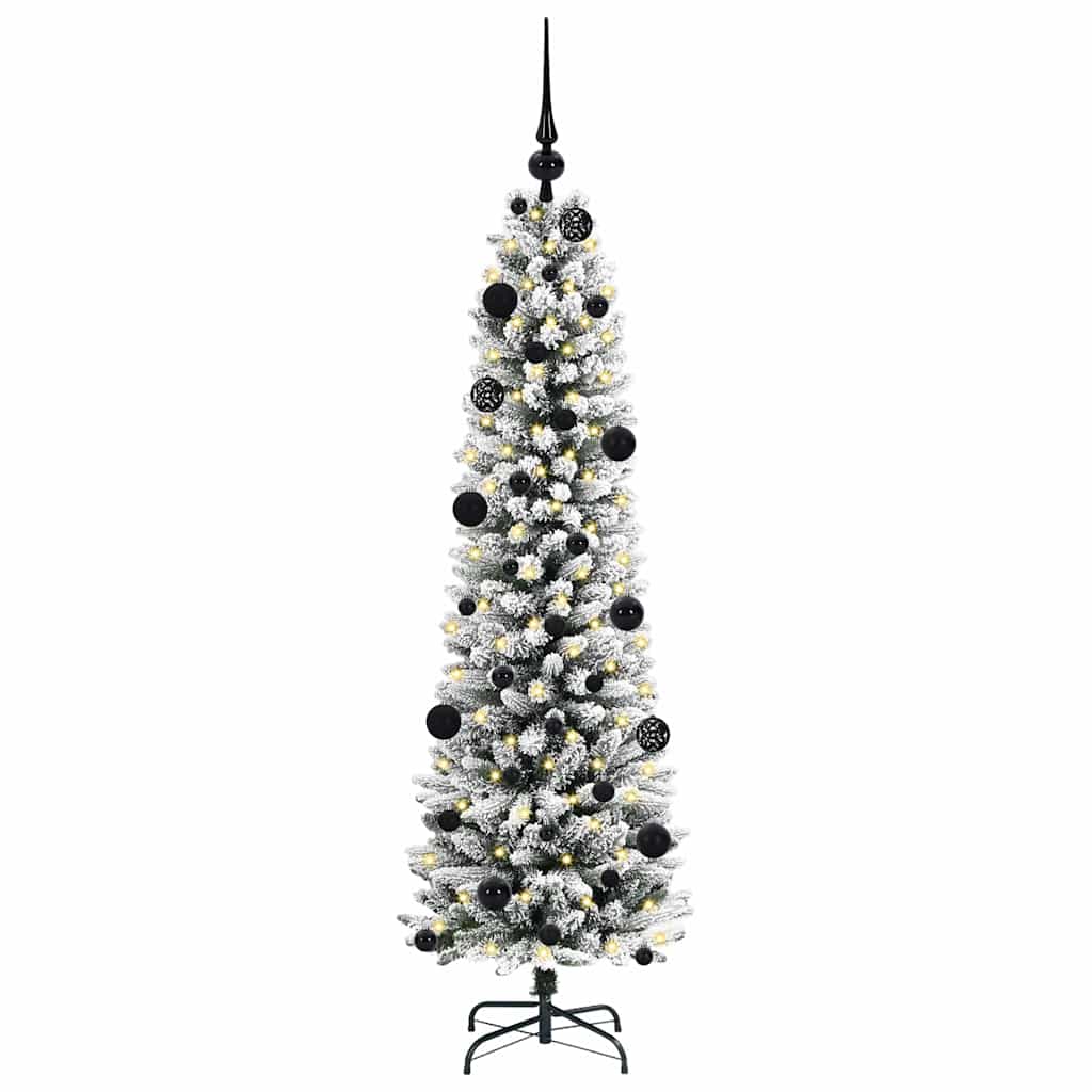 Konstgjord julgran Vit 150 cm PVC och Metall och Plast