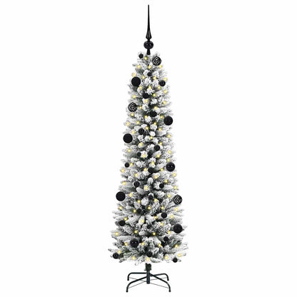 Konstgjord julgran Vit 150 cm PVC och Metall och Plast