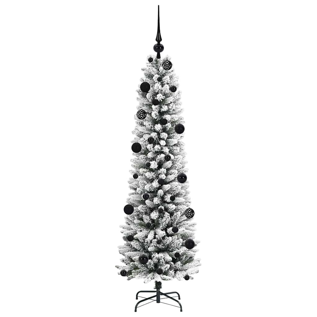 Konstgjord julgran Vit 150 cm PVC och Metall och Plast