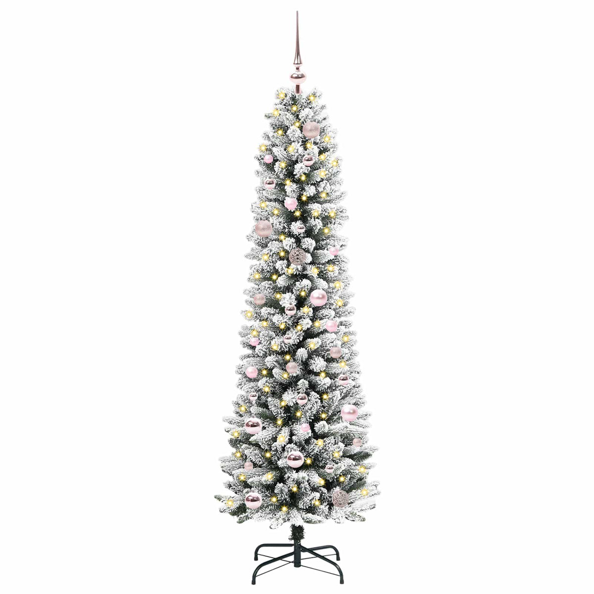 Konstgjord julgran Vit 150 cm PVC och Metall och Plast