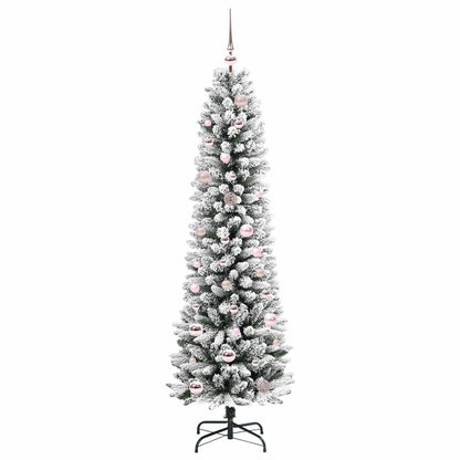 Konstgjord julgran Vit 150 cm PVC och Metall och Plast
