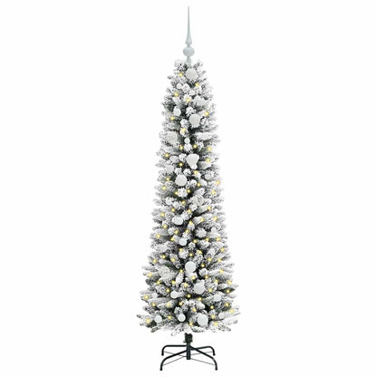 Konstgjord julgran Vit 150 cm PVC och Metall och Plast