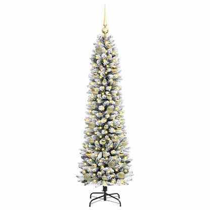 Konstgjord julgran Vit 150 cm PVC och Metall och Plast