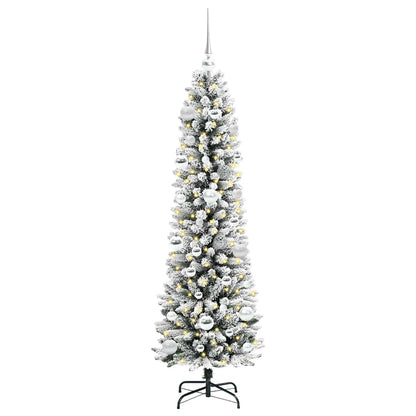 Konstgjord julgran Vit 150 cm PVC och Metall och Plast