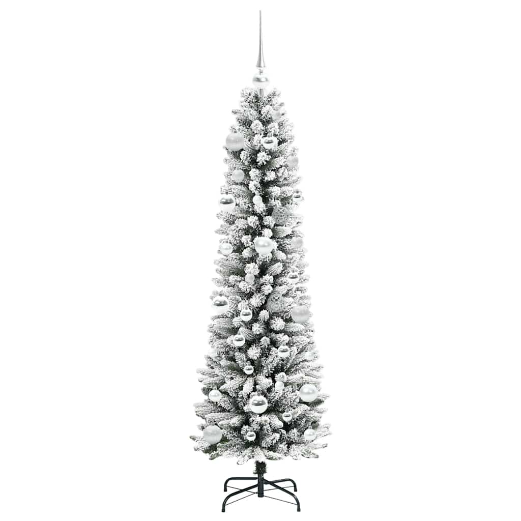 Konstgjord julgran Vit 150 cm PVC och Metall och Plast