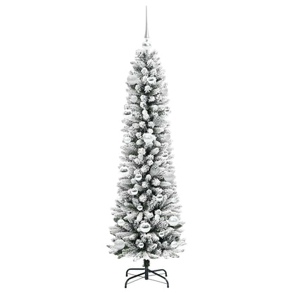 Konstgjord julgran Vit 150 cm PVC och Metall och Plast
