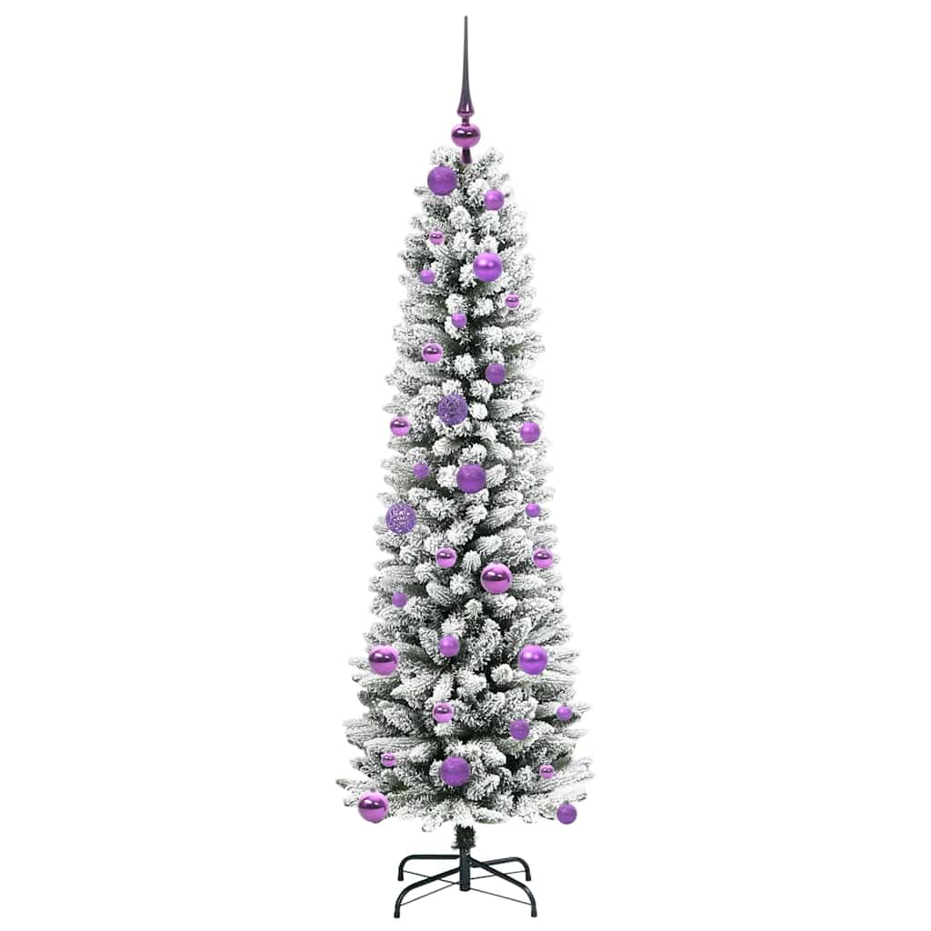 Konstgjord julgran Vit 150 cm PVC och Metall och Plast