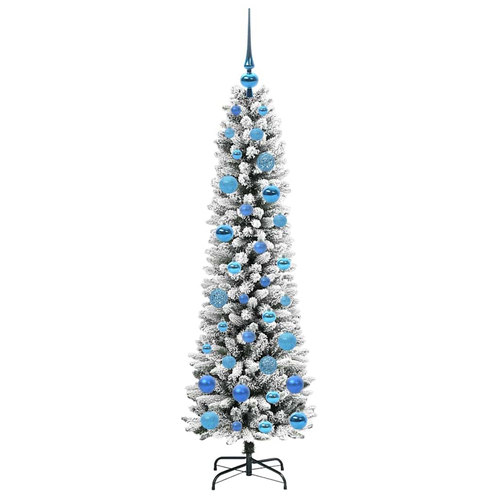 Konstgjord julgran Vit 150 cm PVC och Metall och Plast