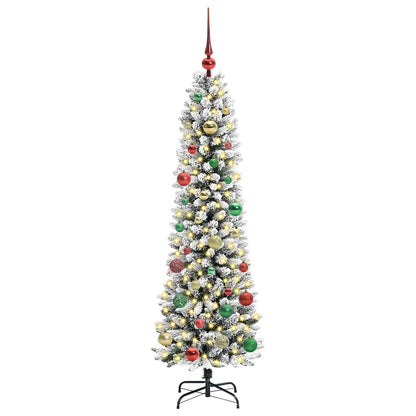Konstgjord julgran Vit 150 cm PVC och Metall och Plast