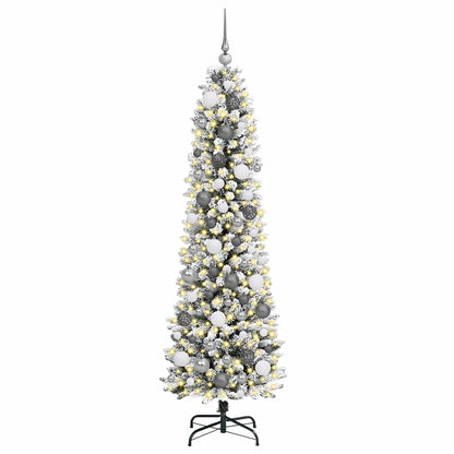 Konstgjord julgran Vit 180 cm PVC och Metall och Plast