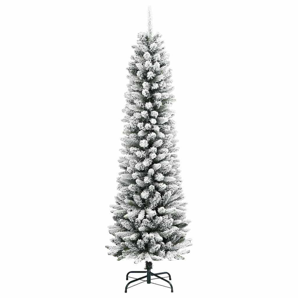 Konstgjord julgran Vit 180 cm PVC och Metall och Plast