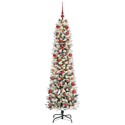 Konstgjord julgran Vit 180 cm PVC och Metall och Plast