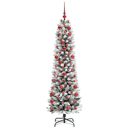 Konstgjord julgran Vit 180 cm PVC och Metall och Plast