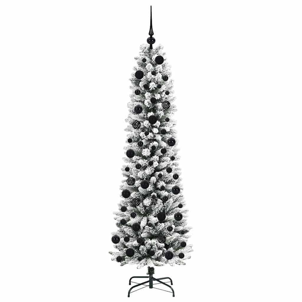 Konstgjord julgran Vit 180 cm PVC och Metall och Plast