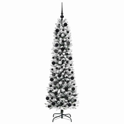 Konstgjord julgran Vit 180 cm PVC och Metall och Plast