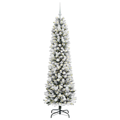 Konstgjord julgran Vit 180 cm PVC och Metall och Plast