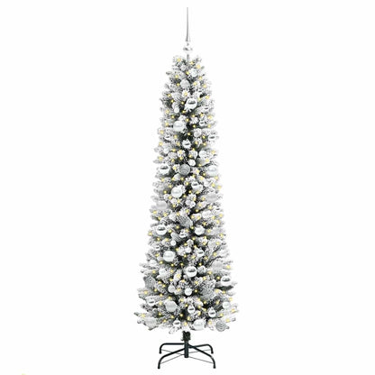 Konstgjord julgran Vit 180 cm PVC och Metall och Plast