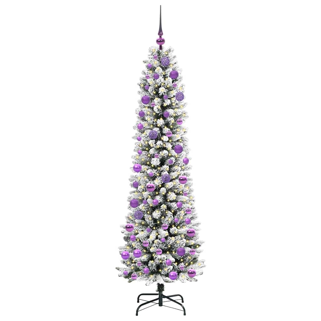 Konstgjord julgran Vit 180 cm PVC och Metall och Plast