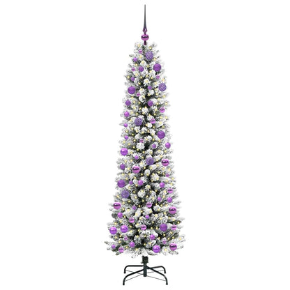 Konstgjord julgran Vit 180 cm PVC och Metall och Plast