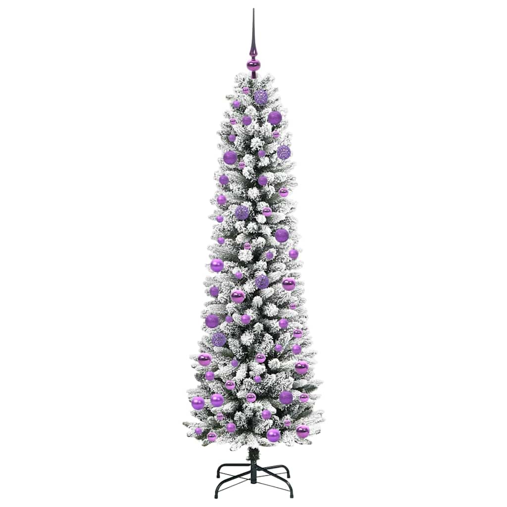 Konstgjord julgran Vit 180 cm PVC och Metall och Plast