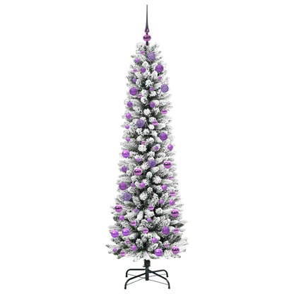 Konstgjord julgran Vit 180 cm PVC och Metall och Plast