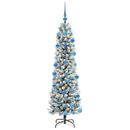 Konstgjord julgran Vit 180 cm PVC och Metall och Plast