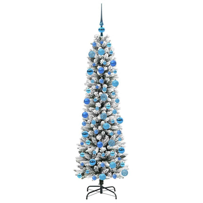 Konstgjord julgran Vit 180 cm PVC och Metall och Plast