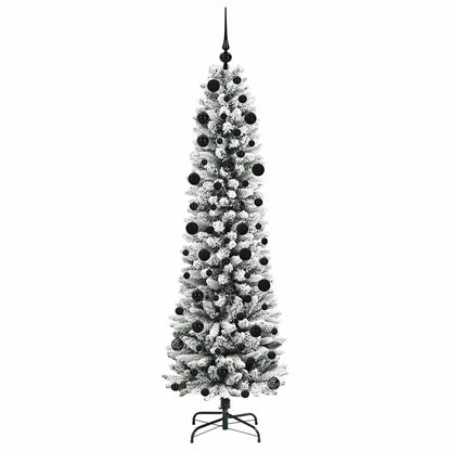 Konstgjord julgran Vit 210 cm PVC och Metall och Plast